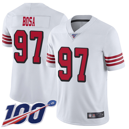 San Francisco 49ers Limited White Men Nick Bosa NFL Jersey #97 100th Season Rush Vapor Untouchable->san francisco 49ers->NFL Jersey